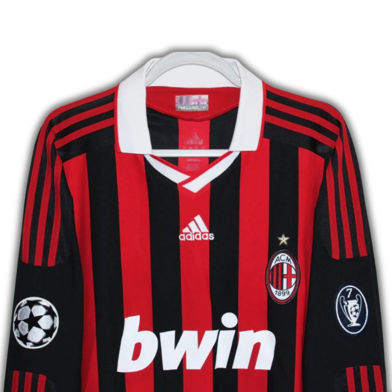 Ronaldinho #80 AC Milan 2009/2010 Champions Home Jersey League Long Sleeve